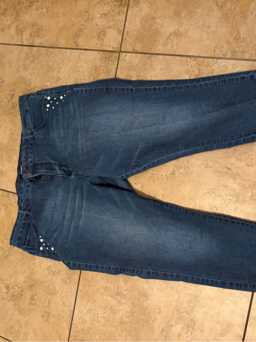 d. jeans Dark Blue Skinny Jeans with Stud Accents